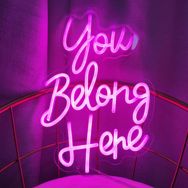 You Belong Here Neon Signs for Wall Decor, Dimmable LED Neon Signs for Bedroo...