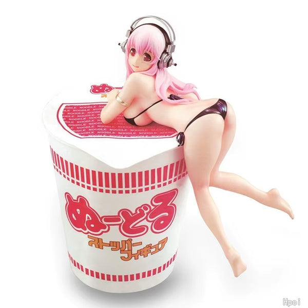 13Cm Supe Sonico Anime Figure Nitro Cartoon Figurines Two-Dimensional Sexy Girl PVC Action Figure Noodle Stopper Japanese Dolls