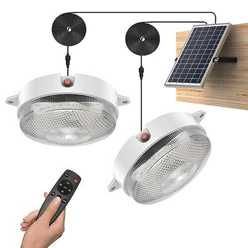 Solar Ceiling Light Motion Sensor 2 Pack, Dimmable 2 Pack with Motion