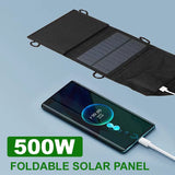 Foldable Solar Panel 500W Portable Solar Panels Fast Charger USB 5V DC Full Power Solar Panel Mobile Power Bank for Camping