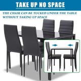 Glass Dining Table Set for Small Spaces Kitchen Table and Chairs for 4 Table with Chairs Home Furniture Rectangular Modern