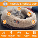 Thermo-Snuggle Cup Bomber - Indoor Heated Cat Bed Chocolate 14 X 18 Inches