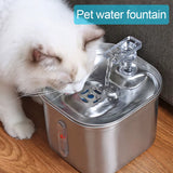 Stainless Steel Cat Drinking Fountain Automatic Pet Fountains Water Dispenser Ultra Quiet Pump Water Foutain for Multiple Pets