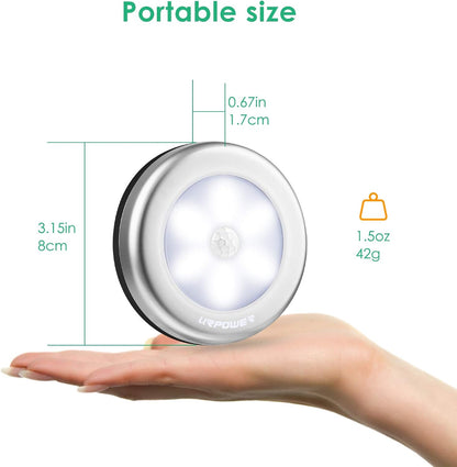 Motion Sensor Closet Light, Motion-Sensing Battery Powered LED Stick-Anywhere Nightlight,Wall Light for Entrance,Hallway,Basement,Garage,Bathroom,Cabinet,Closet