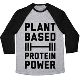 PLANT BASED PROTEIN POWER UNISEX TRI-BLEND BASEBALL TEE