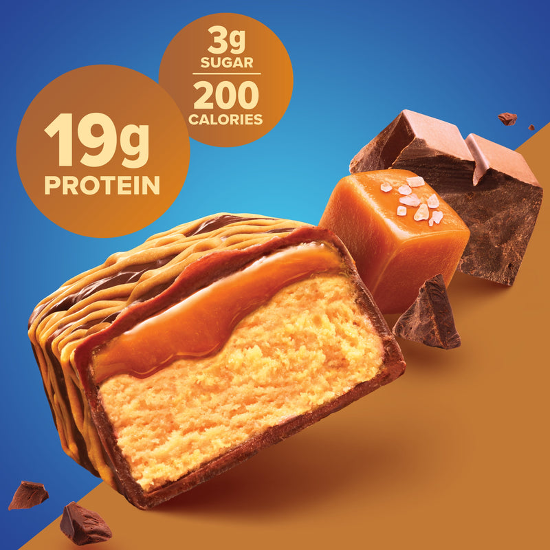 (3 Pack)  Bars, Chocolate Salted Caramel, 19G Protein, Gluten Free, 1.76 Oz, 6 Ct