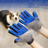 Pet Dog Grooming Brush Dog Cat Hair Remover Mitt Massage DE Shedding 1 Pair Blue Gloves for Dog - Brushes Gloves for Gentle Shedding - DE Shedding Efficient Pets Hair Remover Mittens