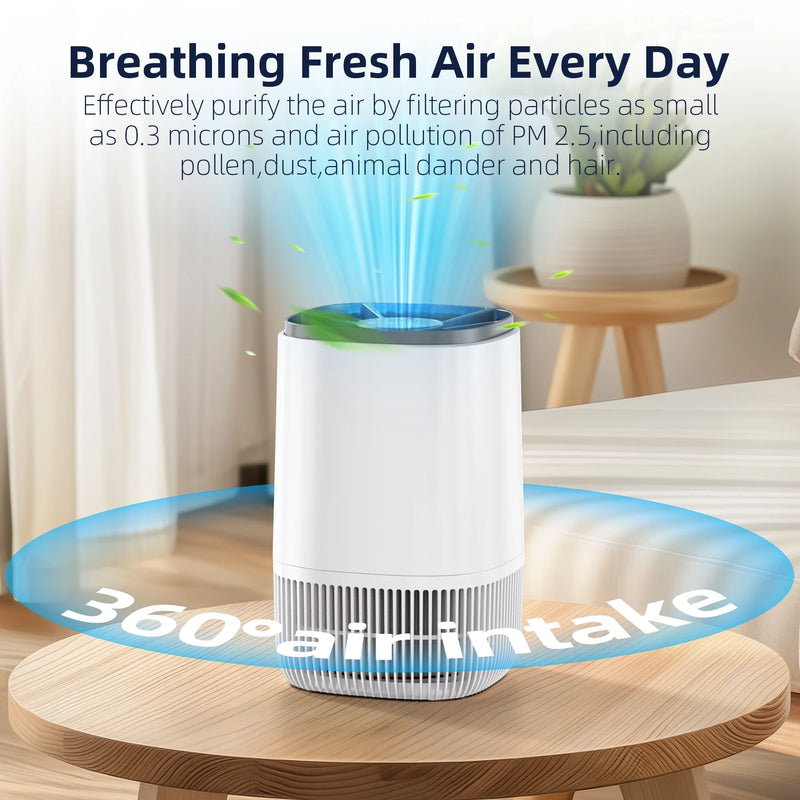 Air Purifiers for Home, HEPA Air Cleaner for Smoke Pollen Pet Dander Hair Portable Air Purifiers for Bedroom Office Living Room