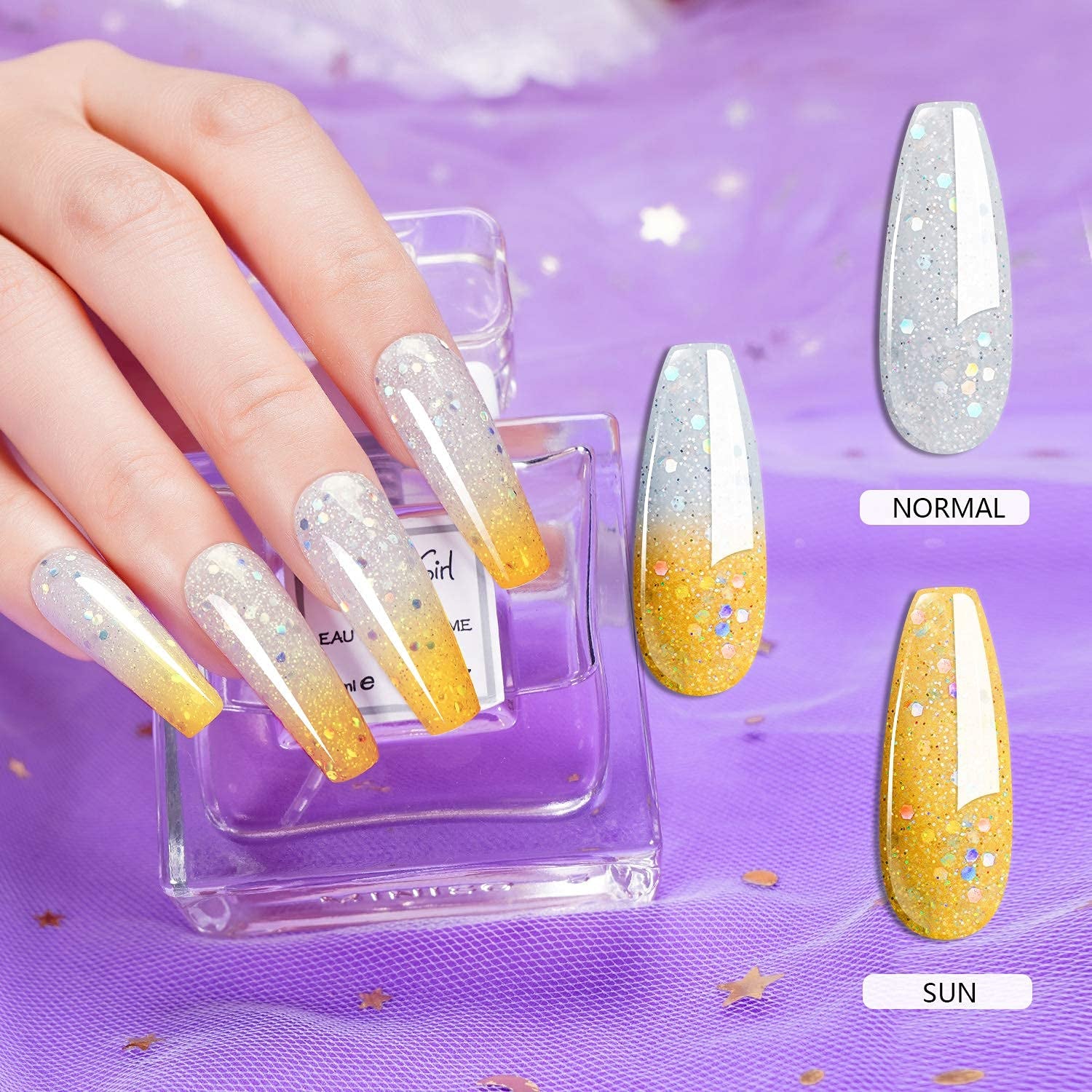 Dip Powder Nail Kit-12 Colors Dip Manicure Kit Glitter Sun Color Changing Dipping Powder Set with Base Top Coat for Professionals Beginners Classic French Nail Art Home Salon DIY