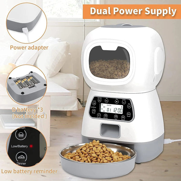 Smartpaws Remote-Controlled Pet Feeder: Automatic Food Dispenser with App Control and Voice Recording