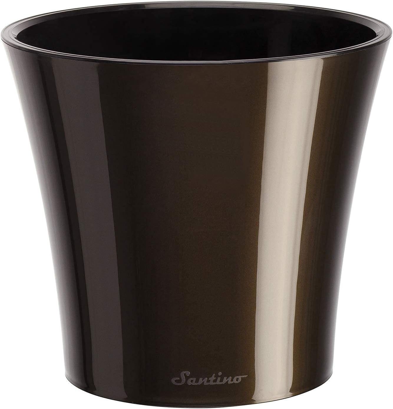 - 3 Pack - 8.6 Inch - Self Watering Planter - Indoor Flower Pot for All House Plants, Flowers, Herbs (Diameter 8.6", Black Gold/Black)