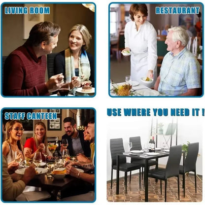 Glass Dining Table Set for Small Spaces Kitchen Table and Chairs for 4 Table with Chairs Home Furniture Rectangular Modern