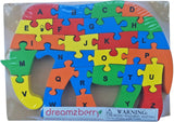 Wooden Puzzles for Kids, Elephant Multi Educational English Upper Case Alphabet Learning, Kindergarten Language Development Puzzles, Ages 3+ Years Old Preschool or Toddlers, Pack of 1