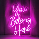 You Belong Here Neon Signs for Wall Decor, Dimmable LED Neon Signs for Bedroo...