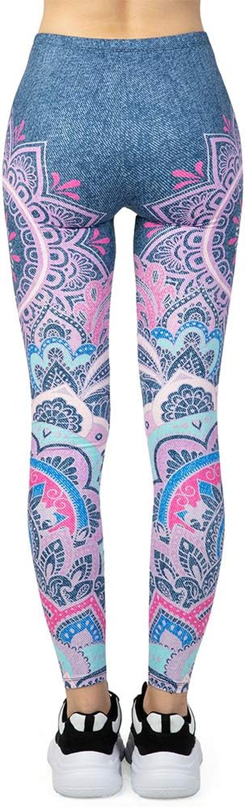 Middle Waisted Seamless Workout Leggings - Women’S Mandala Printed Yoga Leggings, Tummy Control Running Pants…