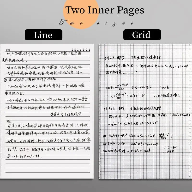 A4/A5/B5 Blank Grid Line Sketchbook