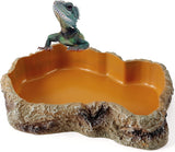 Reptile Food Water Rock Bowls - Lizard Resin Rock Worm Feeding Dish, Amphibian Feeder Bowl Terrarium Decor for Bearded Dragons, Chameleon, Leopard Gecko, Frog, Snake, Hermit Crabs, Turtle Spider Pet