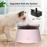 Automatic Cat Water Fountain,Quiet Small Cats Dogs Drinking Pet Fountains with Intelligent Pump and LED Indicator Water Shortage Alert(Pink)