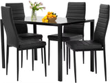 Glass Dining Table Set for Small Spaces Kitchen Table and Chairs for 4 Table with Chairs Home Furniture Rectangular Modern