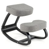 Wooden Ergonomic Backless Rocking Kneeling Chair with Padded Cushion