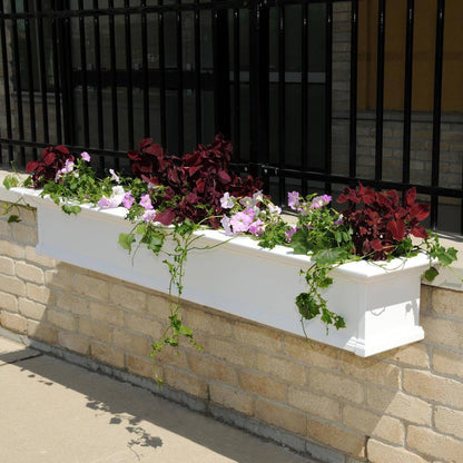 Yorkshire 84 In. X 12 In. Self Watering White Vinyl Window Box