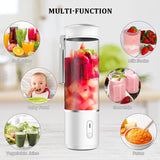 Portable Blender, Personal Travel Blender Cup for Shakes and Smoothies,14Oz Mini Smoothie Blender USB Rechargeable, Six 3D Blades for Great Mixing