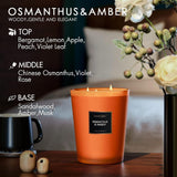 Homelights Scented Candles | Large Jar Candle-33.3 Oz. Natural Soy Aromatherapy Candles | up to 130 Hours Burn Time with 3 Cotton Wicks, Home Decorative Fragrance Candles Gift - Osmanthus Amber