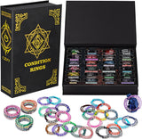 Upgraded Condition Rings 96 PCS Status Effect Markers in 24 Conditions & Spells Magic Book Storage Box Great DM Tool for Dungeons & Dragons, Pathfinder, D&D and RPG Miniatures