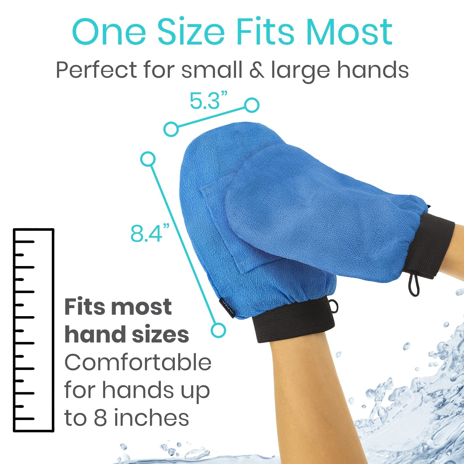 Exfoliating Mitts for Body (4 Pack) - Scrub Gloves with Soap-Saver Pocket - Body Exfoliate Shower Dead Skin Remover - Deep Microdermabrasion Exfoliator for Kerastosis Pilaris - Premium