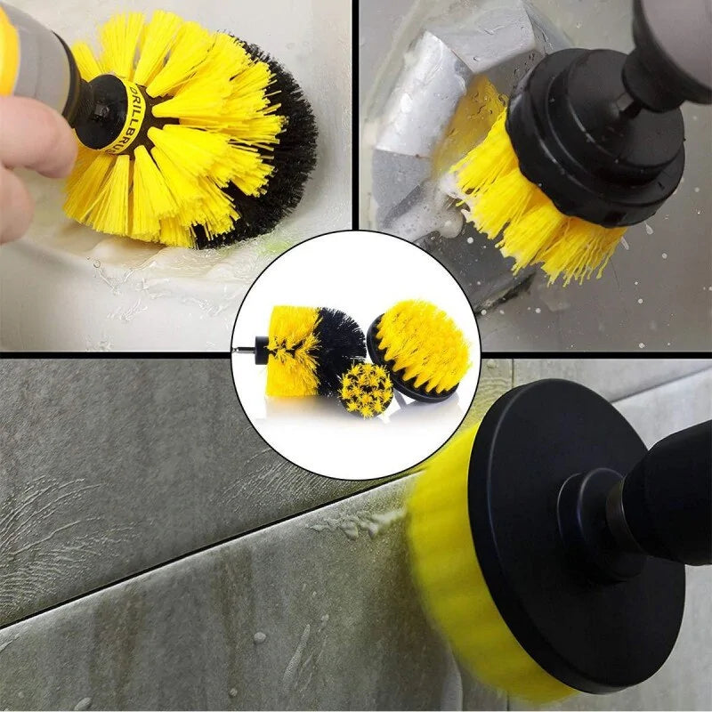 Electric Drill Brush Kit Plastic Round Cleaning