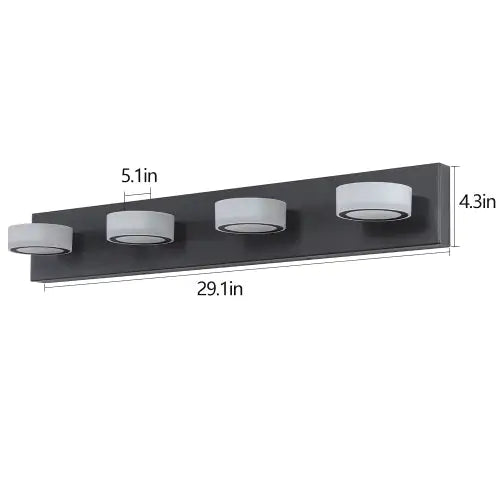 LED Modern Black 4 Light Vanity Light Fixture Mirror Bathroom Wall Light Unavailable Platforms- Temu