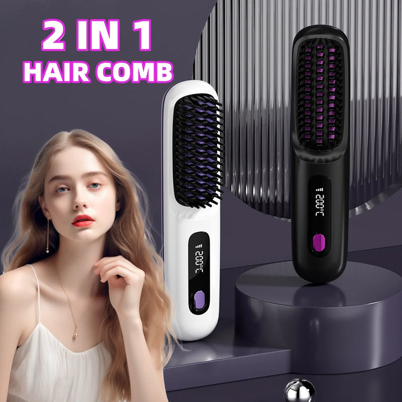 PortaStyle 2-in-1 Hair Comb: Style Anywhere