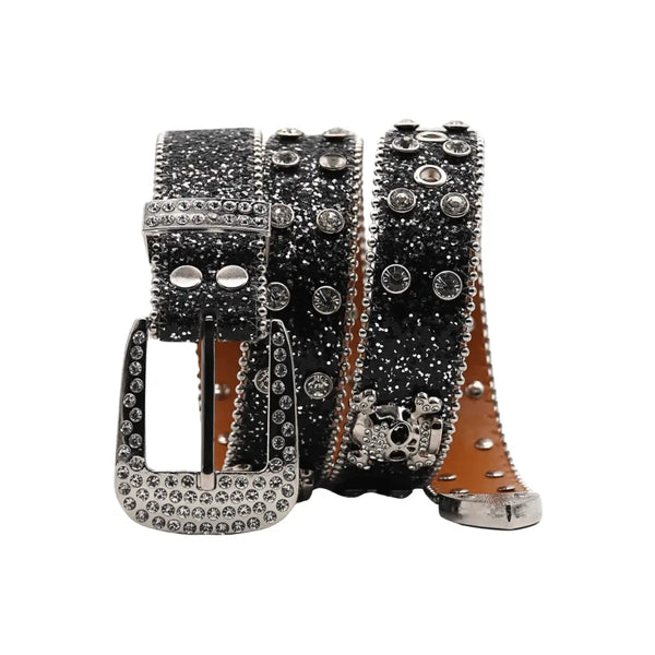 Rhinestone Skull Belt